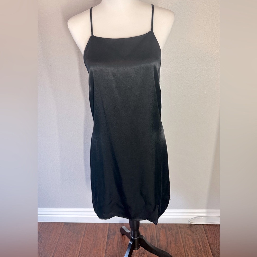 LBD little black dress, adjustable straps, silky, feeling polyester dress